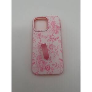 Loopy iPhone 15 Pro Max Pink Toile Rose Flower Phone Case